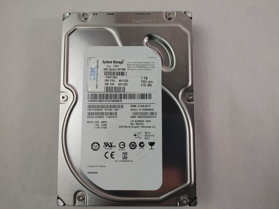Seagate IBM ST1000NM0001 1 TB SAS 2 3.5 in Enterprise Drive