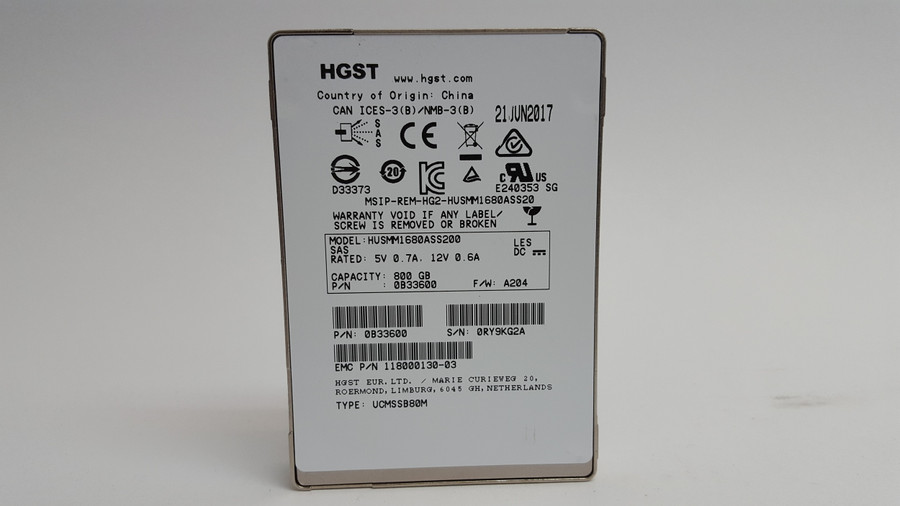 HGST EMC HUSMM1680ASS200 800 GB SAS 3 2.5 in Solid State Drive