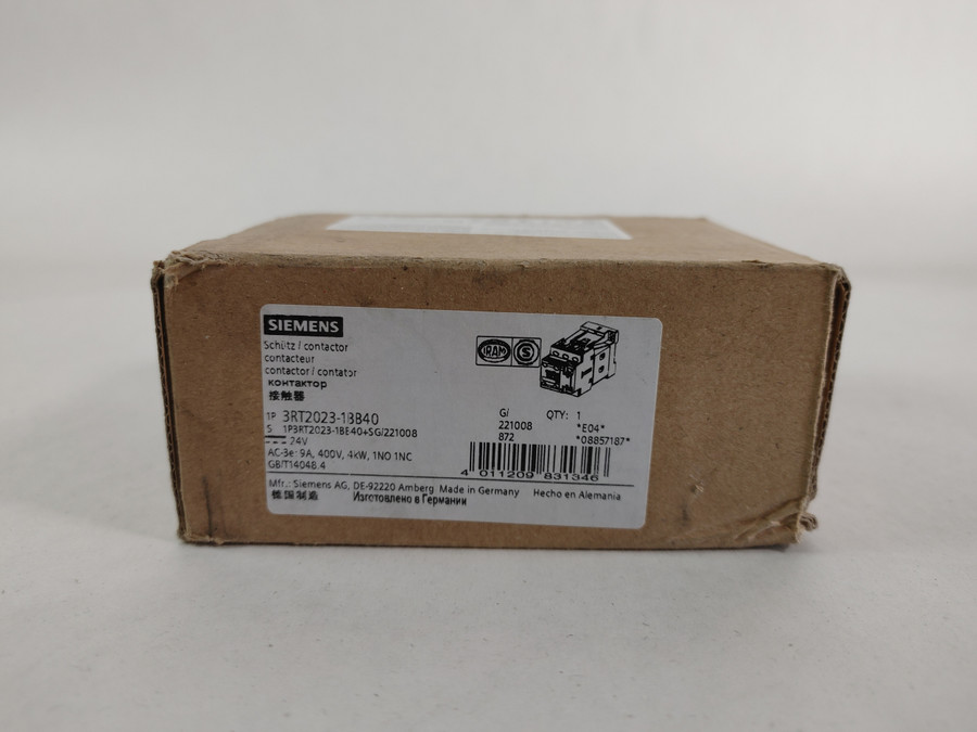 New Siemens 3RT2023-1BB40 3-Pole Power Contactor Open Box