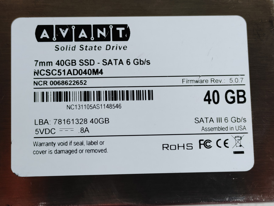 Lot of 2 Avant NCSC51AD040M4 40 GB SATA III 2.5 in Solid State Drive