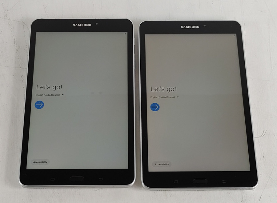 Lot of 2 Samsung SM-T380 Galaxy Tab A 8.0 16 GB Android 9 Silver WiFi Only Tablets