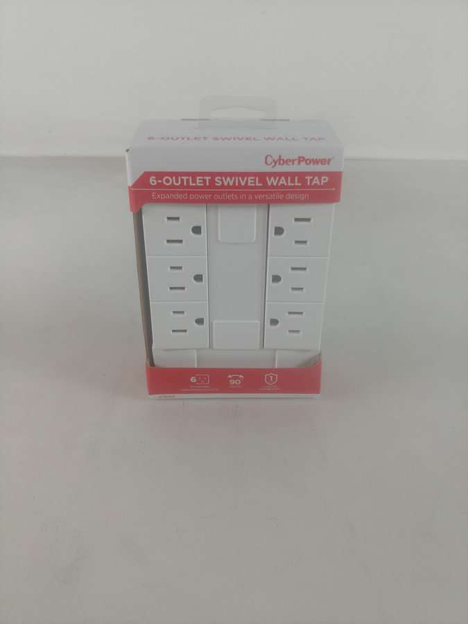 Lot of 5 New CyberPower GT600P 6 Outlet Swivel Grounded Wall Tap