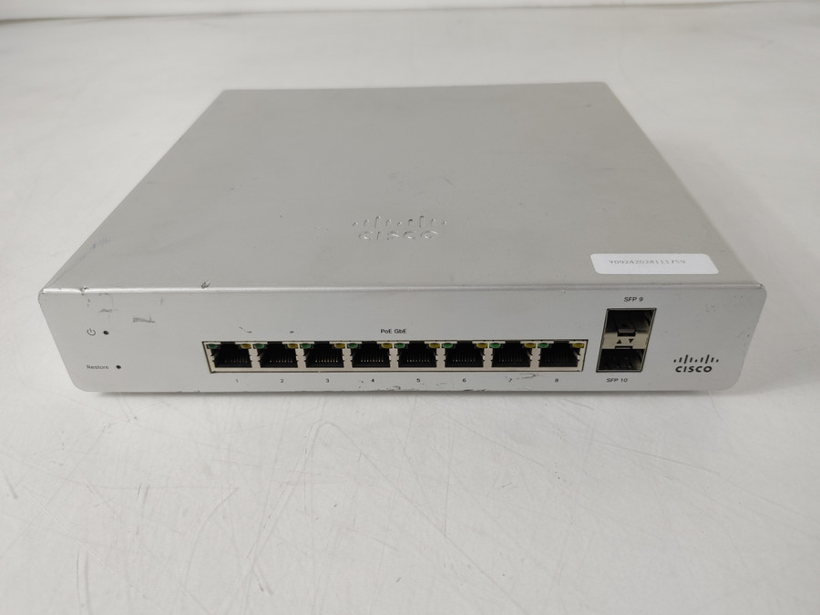 Cisco Meraki MS220-8P 8-Port Gigabit Ethernet Managed PoE Switch