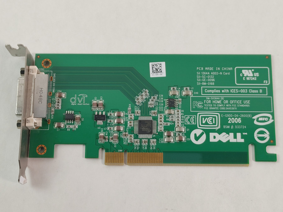 Lot of 2 Dell FH868 ADD2-N PCI Express x4 (x16) DVI Visual Interface Adapter