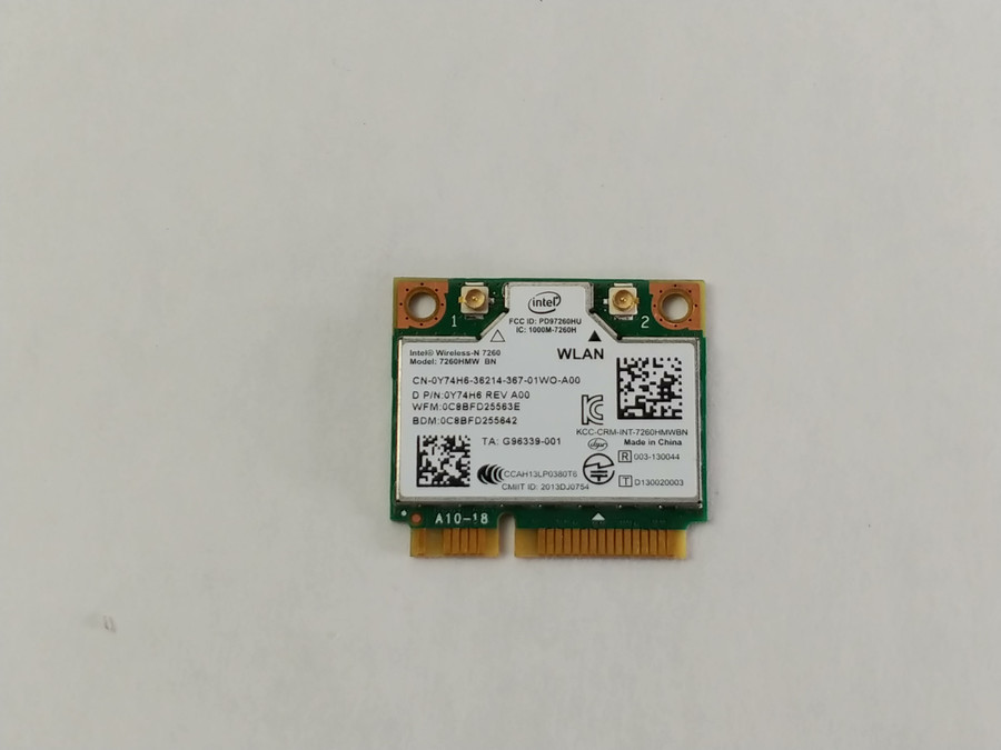 Dell Wireless-N 7260 Y74H6 802.11 b/g/n WiFi BlueTooth Card Mini PCI Express