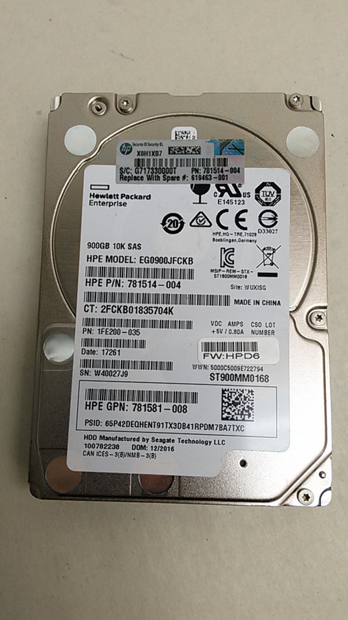 Lot of 2 Seagate HP ST900MM0168 900 GB SAS 3 10K 2.5 in Enterprise Hard Drive