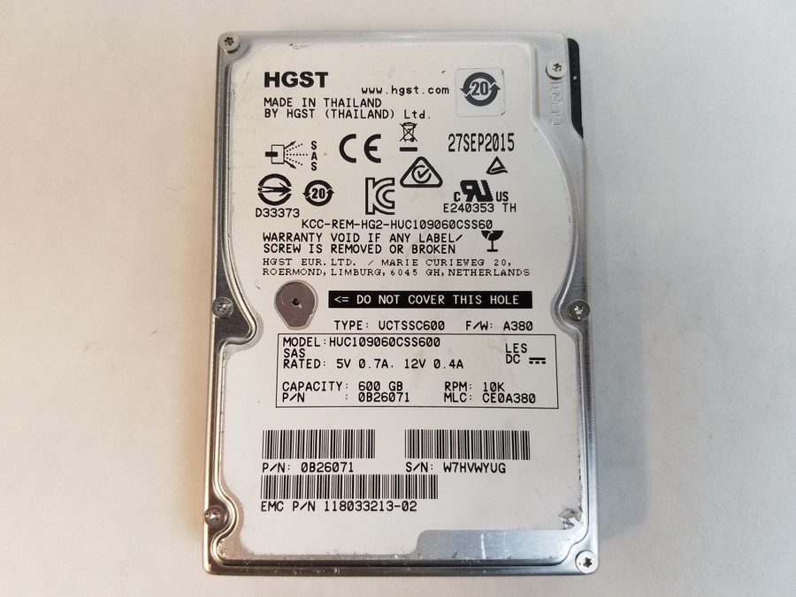 Lot of 100 HGST EMC C10K900 HUC109060CSS600 600 GB 2.5" SAS 2 Enterprise Drive