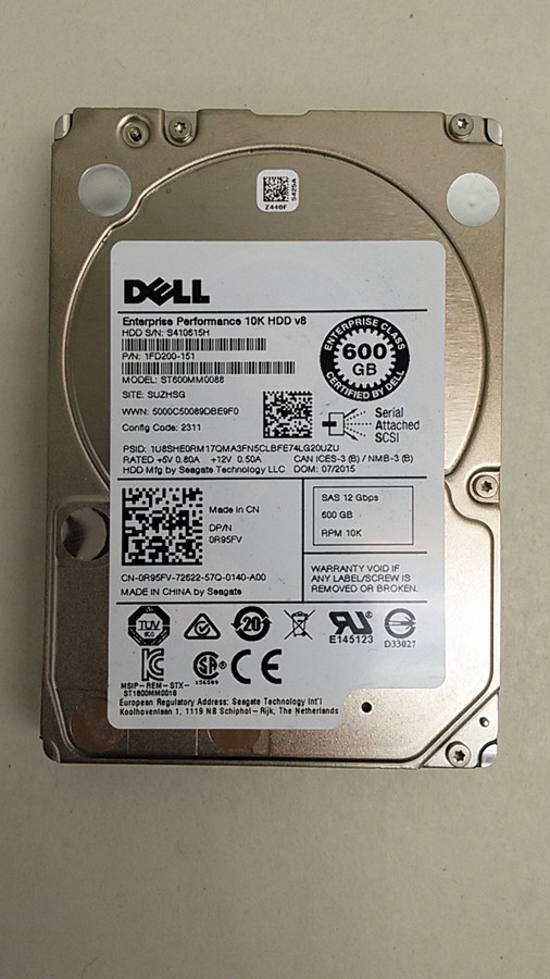 Lot of 20 Seagate Dell ST600MM0088 600 GB 2.5 in SAS 3 Enterprise Hard Drive