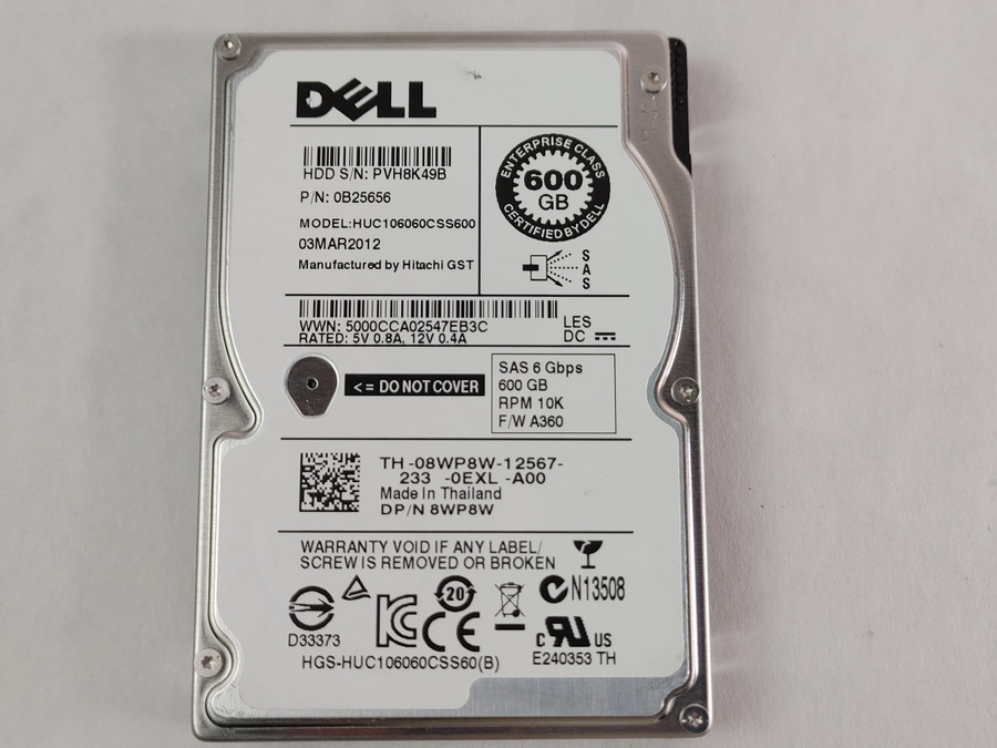 Hitachi Dell HUC106060CSS600 600 GB SAS 2 2.5 in Enterprise Hard Drive