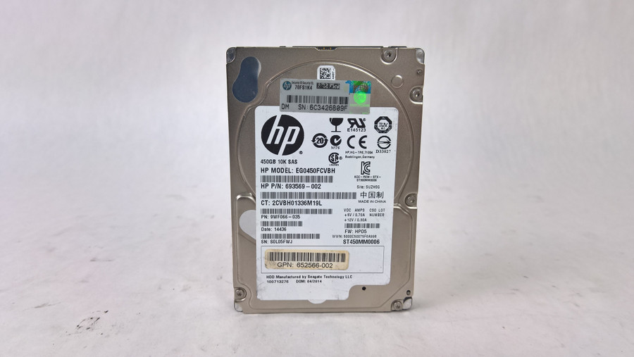 Lot of 2 Seagate HP ST450MM0006 450 GB SAS 2 2.5 in Enterprise Hard Drive