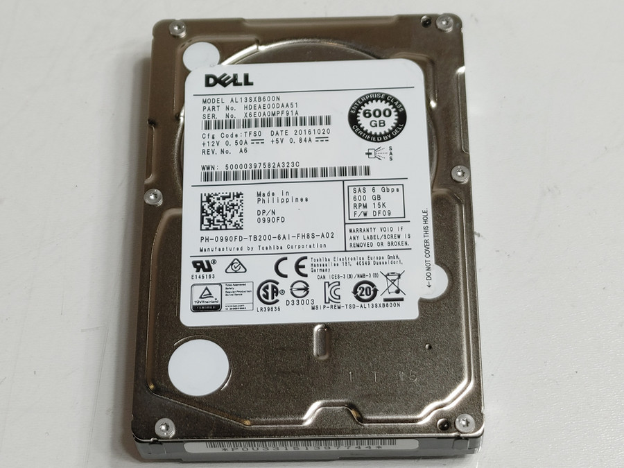 Toshiba Dell AL13SXB600N 600 GB SAS 2 2.5 in Enterprise Hard Drive
