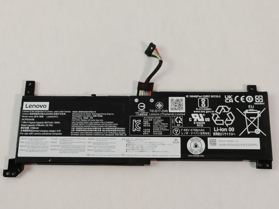 Lot of 2 Lenovo IdeaPad 3-17ITL6 4947 mAh 2 Cell 7.68 V Laptop Battery SB11B36282