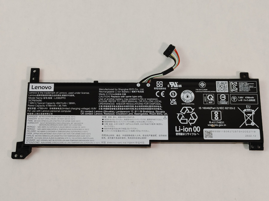 Lot of 2 Lenovo V15 G4 IRU 4947 mAh 2 Cell 7.68 V Laptop Battery SB11B36272