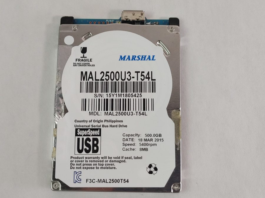 Marshal MAL2500U3 500 GB 2.5 in USB 3.0 External Hard Drive