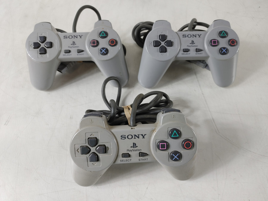 Sony SCPH-1080 Lot of 3 PlayStation Wired Controllers - Untested