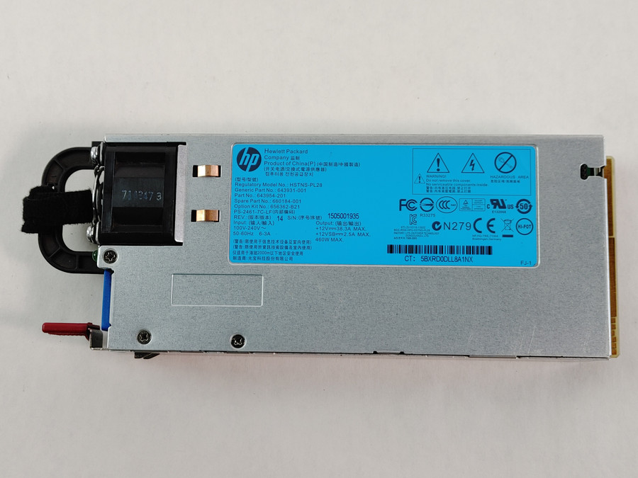 HP 643954-201 Proliant DL360p G8 460W Hot Swap Server Power Supply