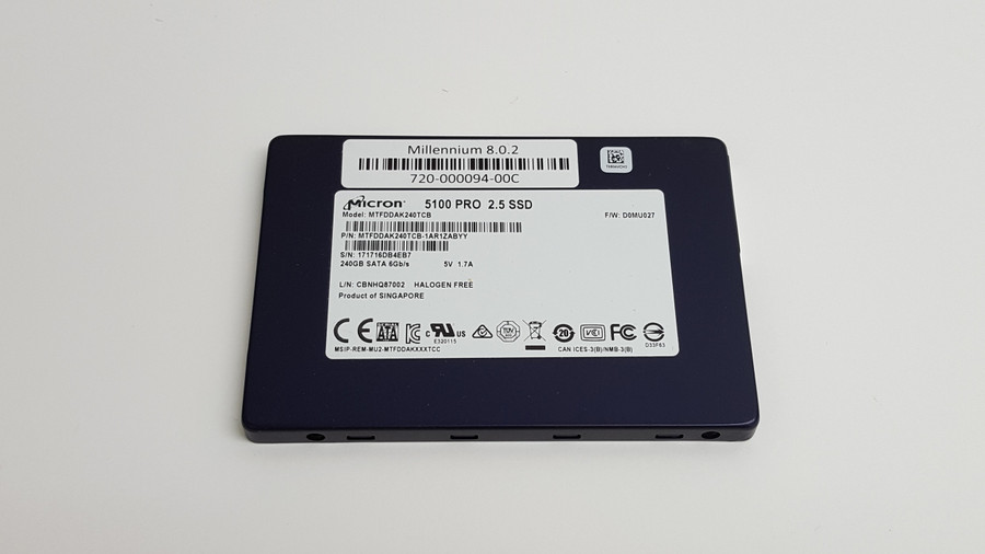 Lot of 5 Micron 5100 PRO MTFDDAK240TCB 240 GB SATA III 2.5 in Solid State Drive