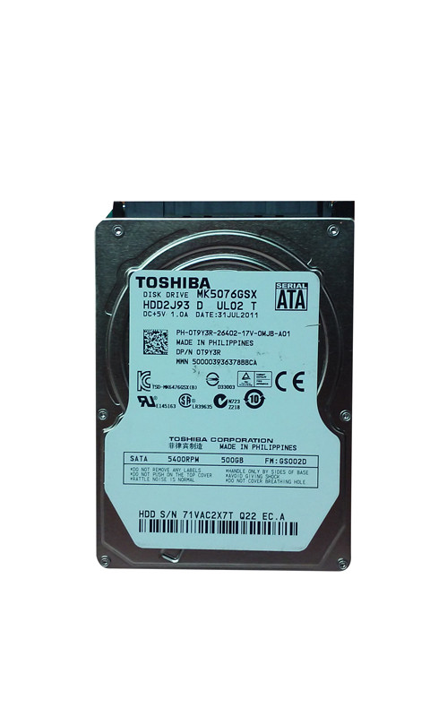 Lot of 2 Toshiba MK5076GSX HDD2J93 500GB 2.5" SATA II Laptop Hard Drive