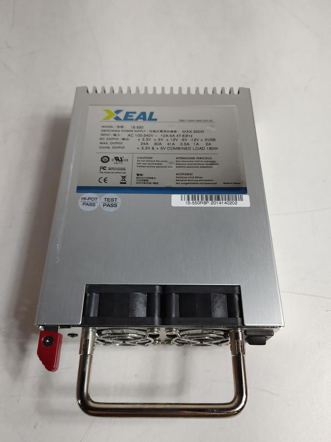 XEAL IS-550 550 W Hot Swap 1U Server Power Supply IS-550R8P