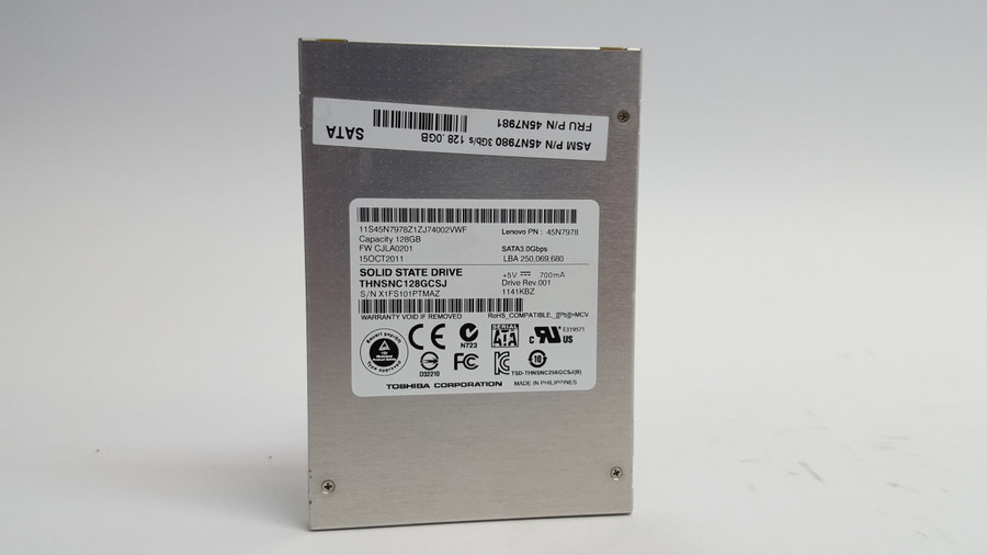 Toshiba HG3 THNSNC128GCSJ 128 GB 2.5 in SATA II Solid State Drive