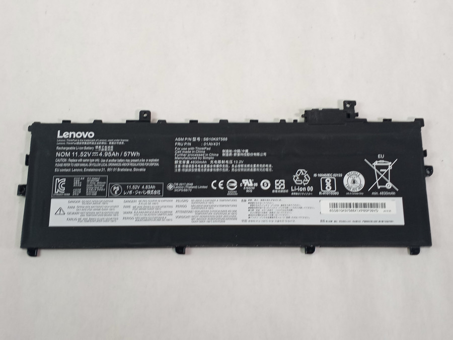 Lenovo ThinkPad X1 Carbon 5th Gen 4950mAh 3 Cell 11.52 V Laptop Battery 01AV431