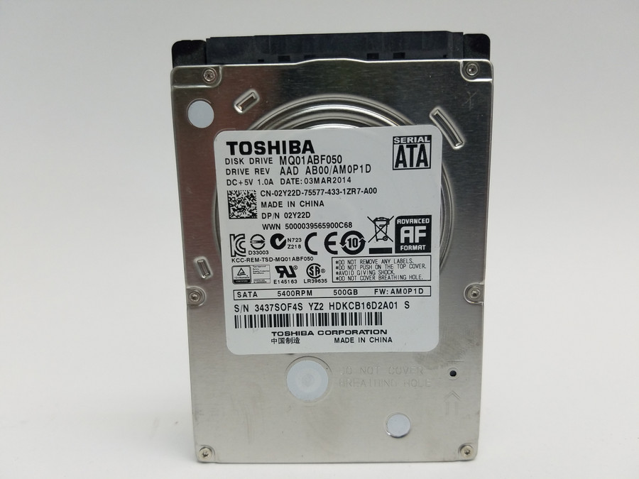Toshiba MQ01ABF MQ01ABF050 500 GB 2.5" SATA III 5.4K Laptop Hard Drive