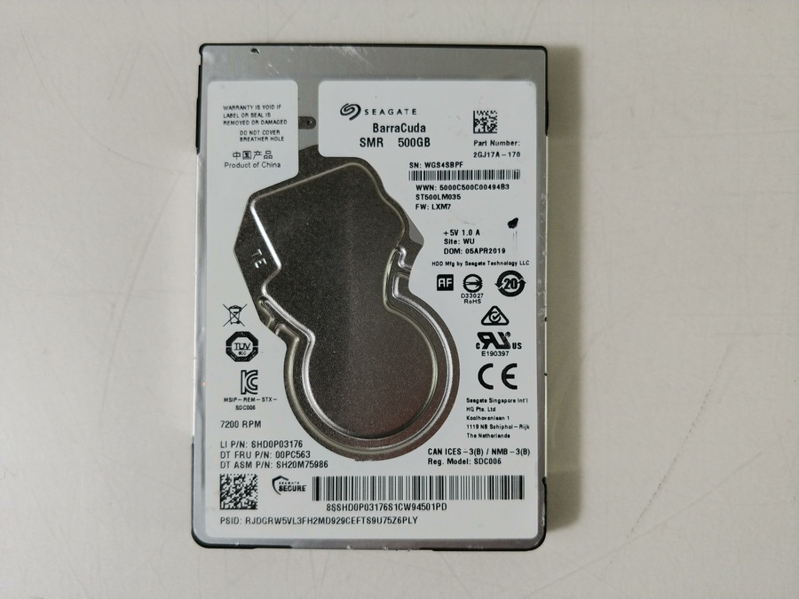 Seagate  BarraCuda SMR ST500LM035 500 GB SATA III 2.5 in Laptop Drive