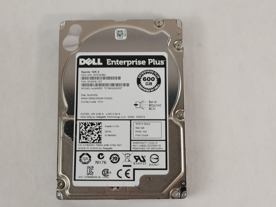 Lot of 5 Seagate Dell Enterprise Plus ST9600205SS 600 GB 2.5" SAS 2 Hard Drive