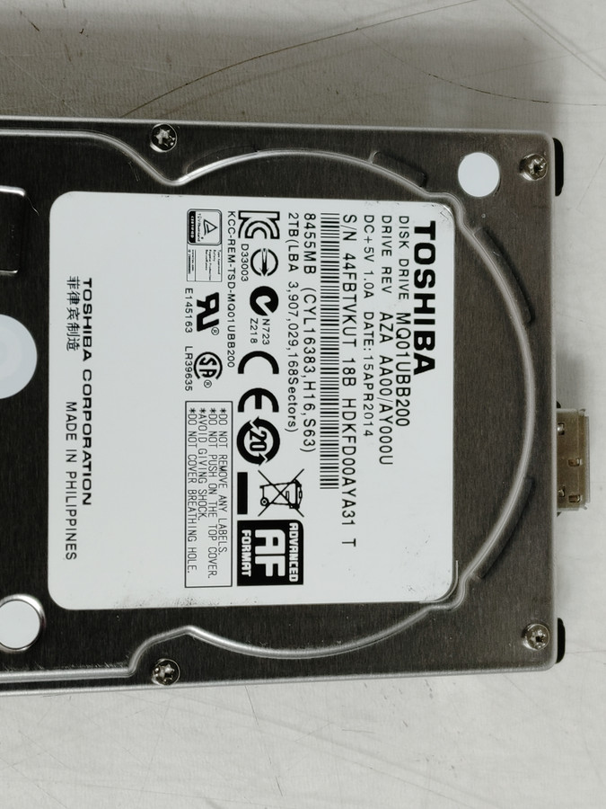 Lot of 2 Toshiba MQ01UBB200 2 TB 2.5 in USB 3.0 External Hard Drive