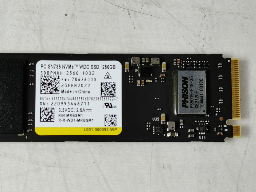 SSD Western Digital SN735 256GB M.2 NVMe Gen4x4 – Interno PCIe
