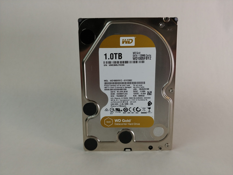 Lot of 2 Western Digital WD Gold WD1005FBYZ 1 TB 3.5" SATA III Enterprise Drive