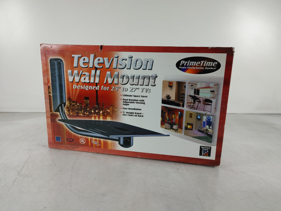 New Prime Time PTW26-B TV Wall Mount for 27" Black Hanging Shelf Open Box