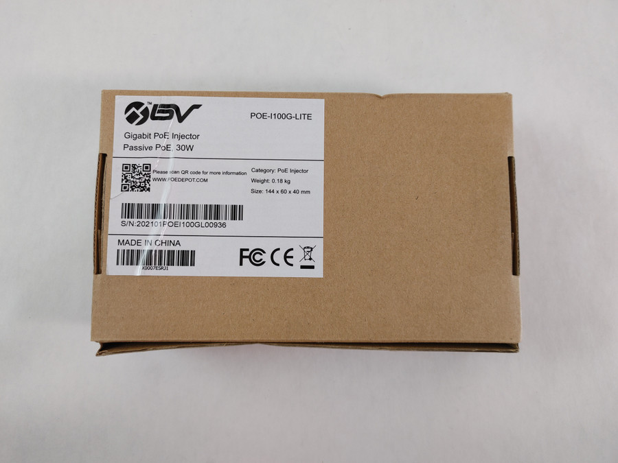 Lot of 2 New BV-Tech POE-I100G-LITE Gigabit Power Over Ethernet PoE+ Injector�30W