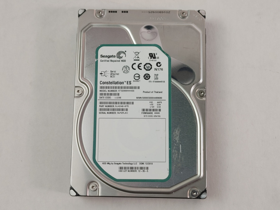 Lot of 2 Seagate Certified Repaired 2 TB 3.5 in SAS 2 Enterprise Hard Drive ST32000444SS