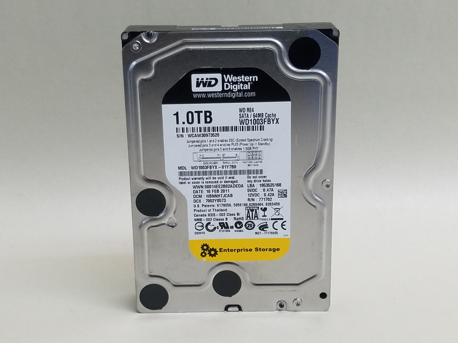 Lot of 2 Western Digital RE4 WD1003FBYX 1 TB 3.5" SATA II Enterprise Hard Drive
