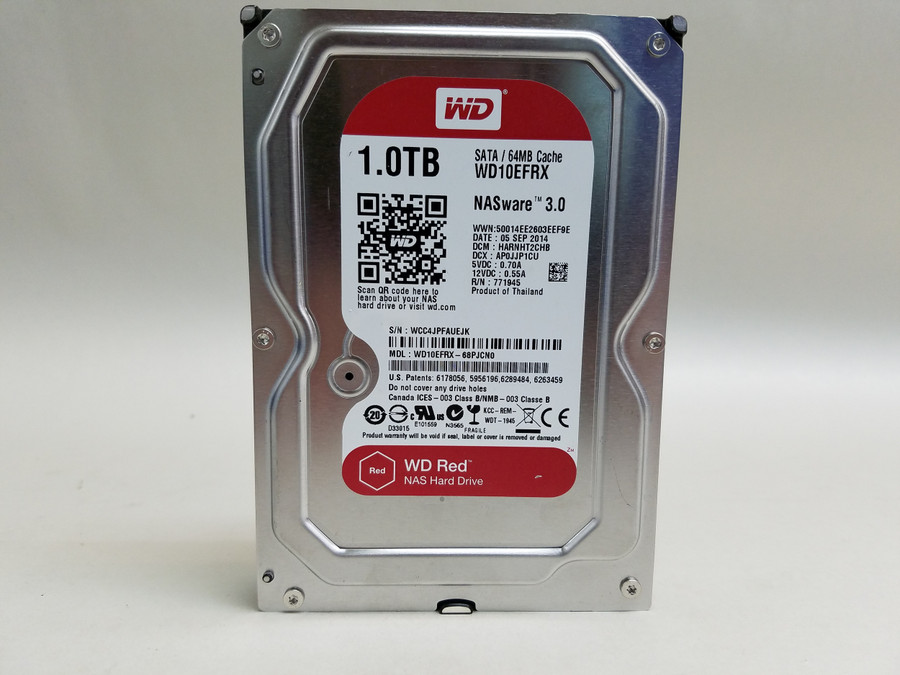 Lot of 5 Western Digital WD Red WD10EFRX 1TB 3.5" SATA III Enterprise HDD