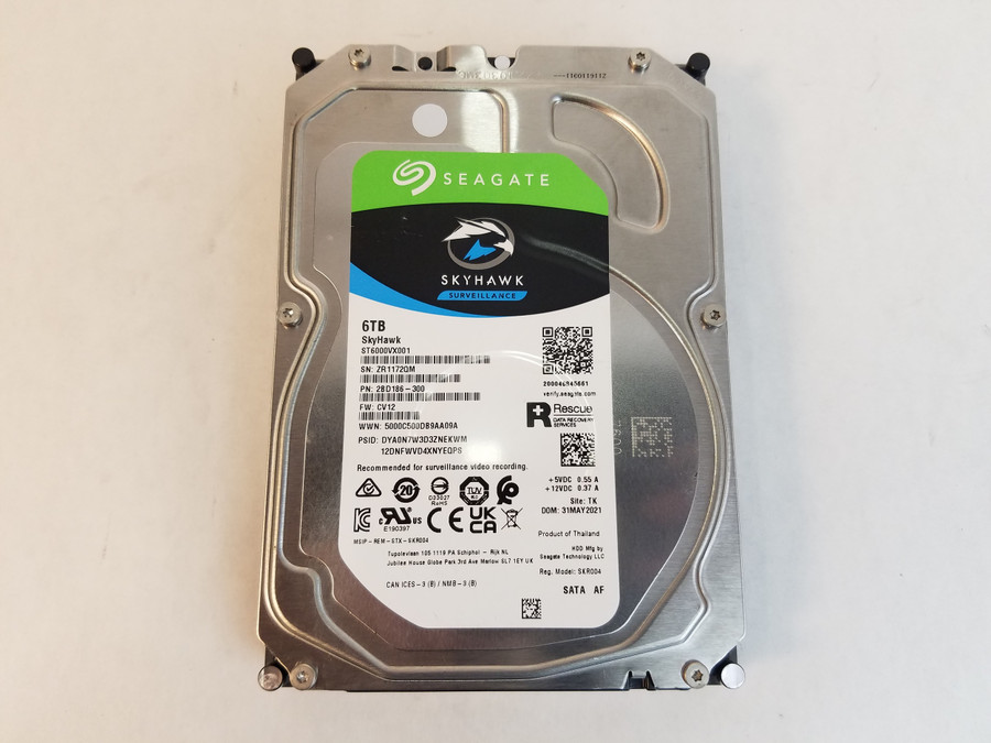 Seagate SkyHawk ST6000VX001 6 TB SATA III 3.5 in Surveillance Drive