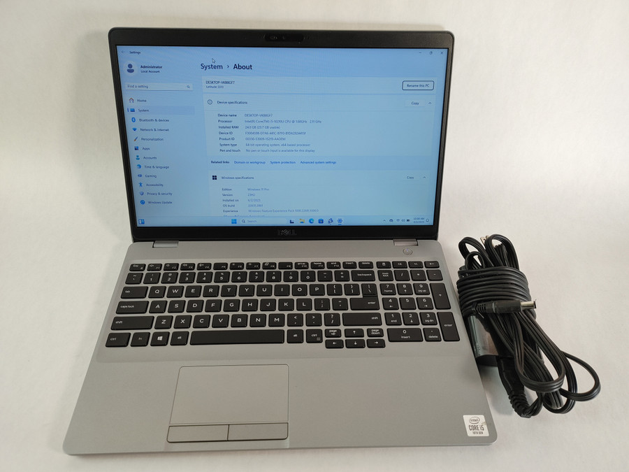 Dell Latitude 5510 Core i5-10210U 1.60 GHz 24 GB 500 GB NVMe Windows 11 Pro Laptop WINACTD4 D4