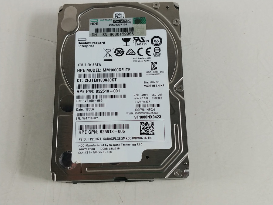 Lot of 10 Seagate HP ST1000NX0423 1 TB SATA III 7.2K 2.5" Enterprise Hard Drive