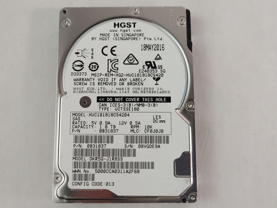 HGST HUC101818CS4204 1.8 TB SAS 2 2.5 in Enterprise Drive