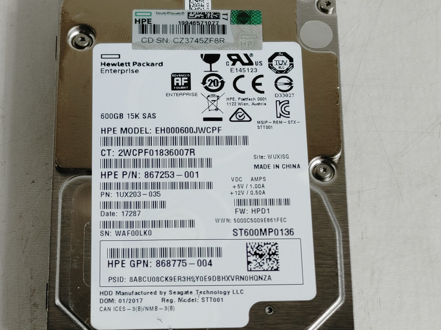 Seagate HP ST600MP0136 600 GB SAS 3 2.5 in Enterprise Drive