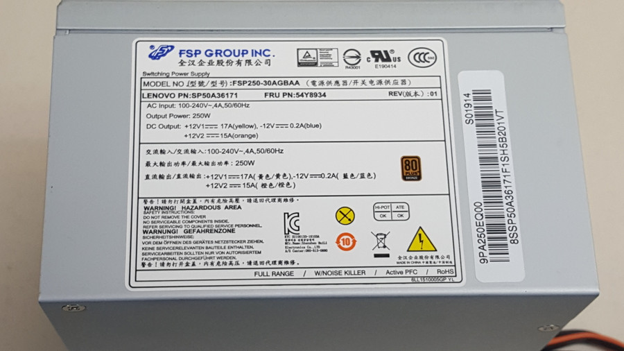 FSP FSP250-30AGBAA 4-Pin 250W ATX Desktop Power Supply