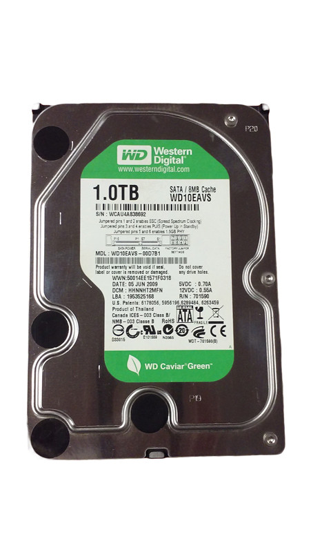 Lot of 5 Western Digital Caviar Green WD10EAVS 1TB 3.5" SATA II Desktop Hard