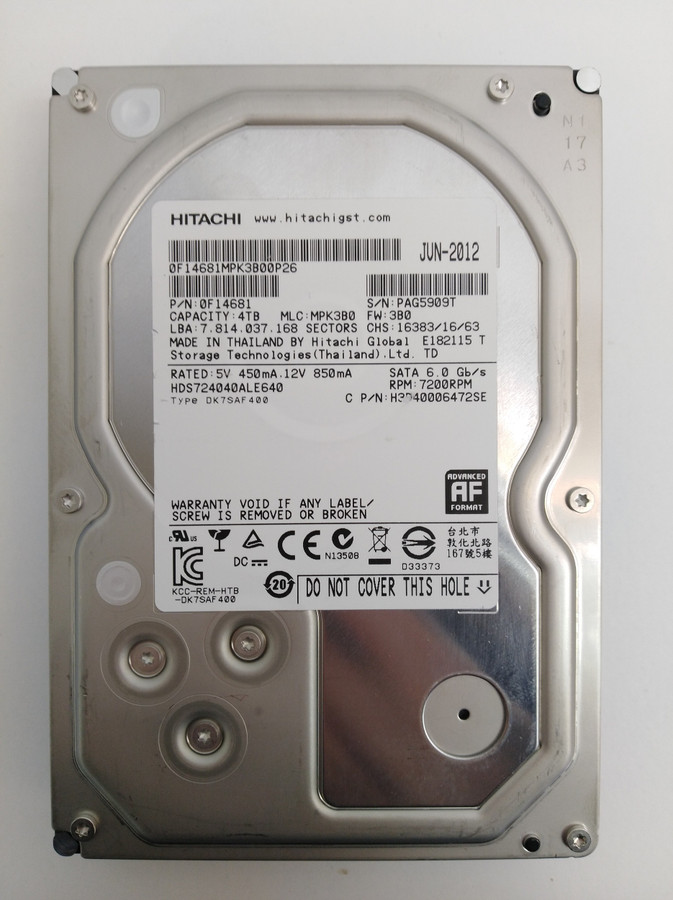 Hitachi HDS724040ALE640 4 TB SATA III 7.2K 3.5 in Desktop Hard Drive