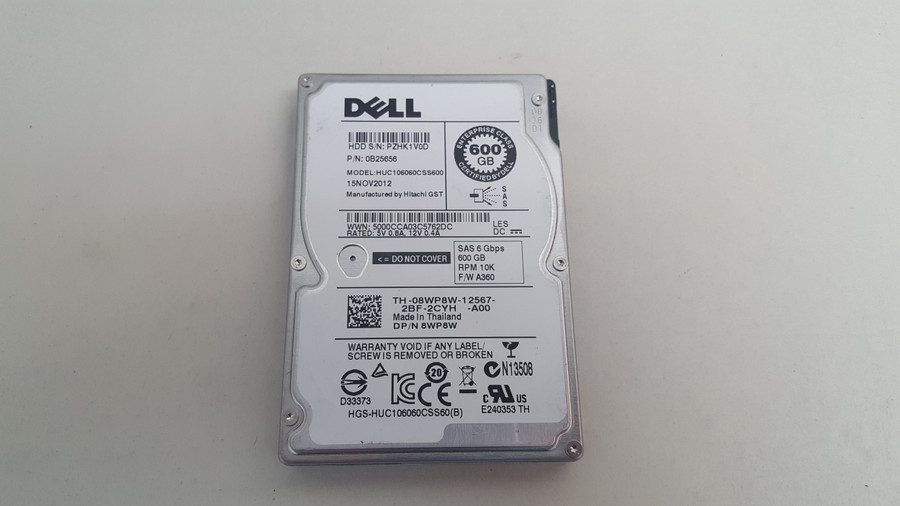 Lot of 2 Hitachi Dell HUC106060CSS600 600 GB SAS 2 2.5 in Enterprise Hard Drive