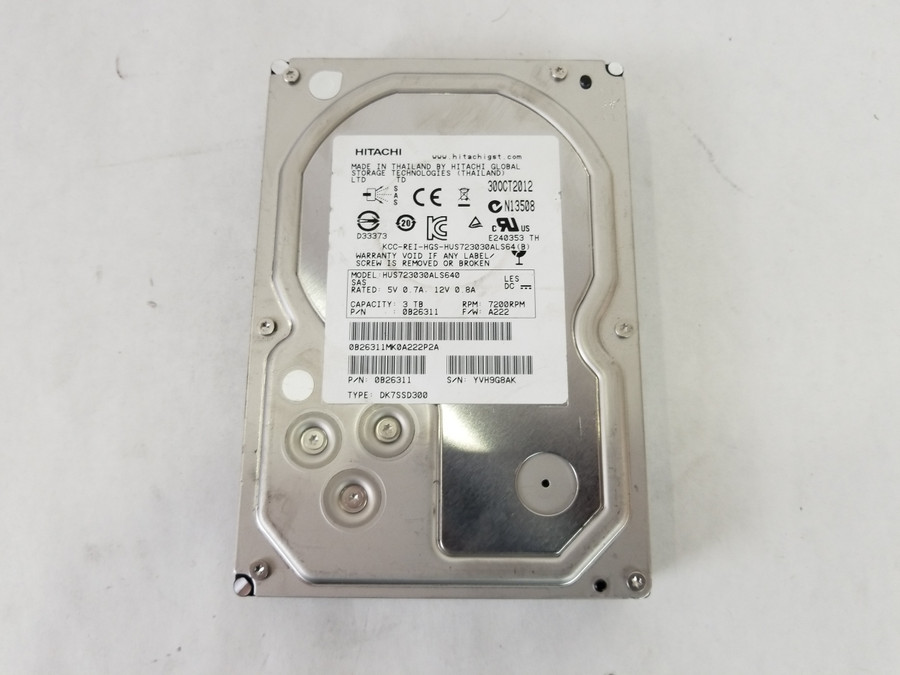 Lot of 20 Hitachi HUS723030ALS640 3 TB SAS 2 3.5 in Enterprise Hard Drive