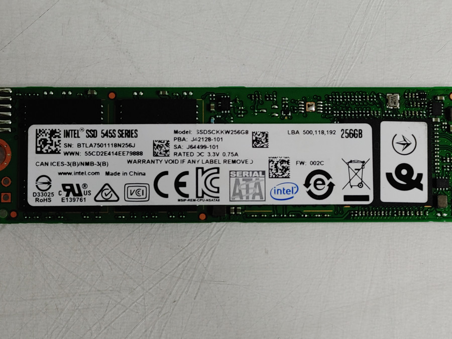 Intel 545S Series SSDSCKKW256G8 256 GB M.2 80mm Solid State Drive