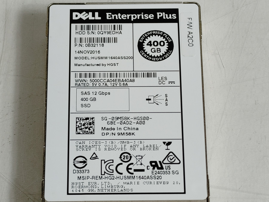 HGST Dell Enterprise Plus HUSMM1640ASS200 400 GB SAS 3 2.5 in Solid State Drive