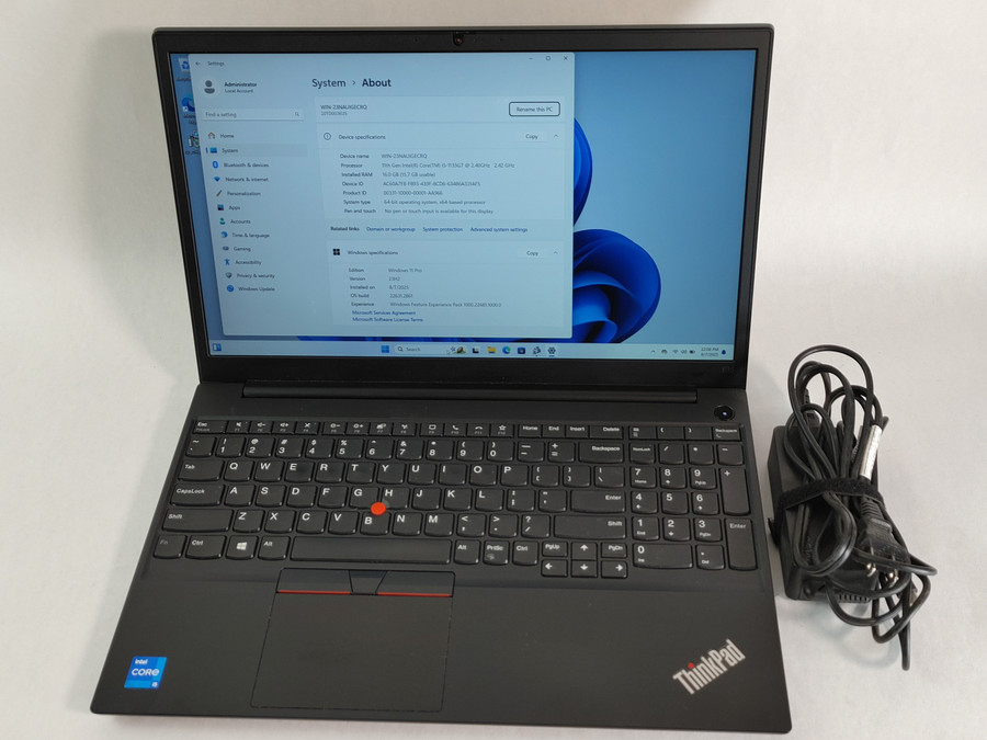 Lenovo ThinkPad E15 Gen 2 Core i5-1135G7 2.40 GHz 16 GB 256 GB NVMe Windows 11 Pro Laptop WINACTB5 B5