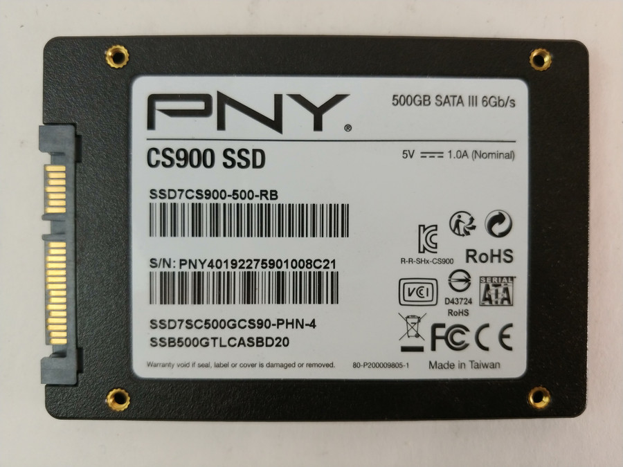 Lot of 2 PNY  CS900 SSDCS900-500-RB 500 GB SATA III 2.5 in SSD